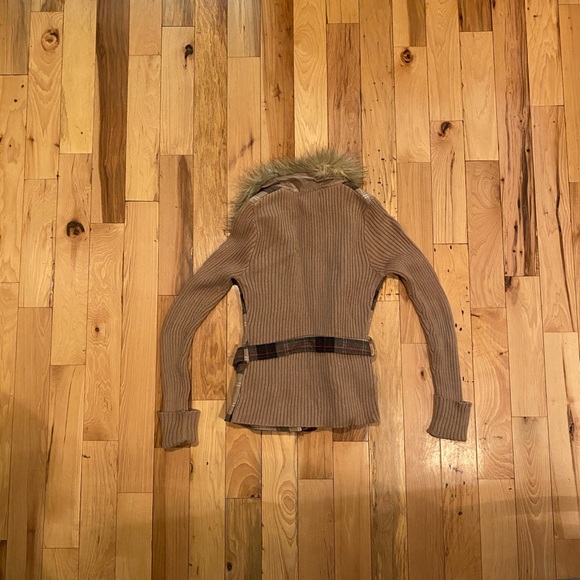 Fall Sweater Jacket with Fabric Belt - Picture 2 of 5